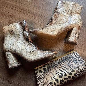 Clutch and Charles by Charles david snakeskin boots NEW